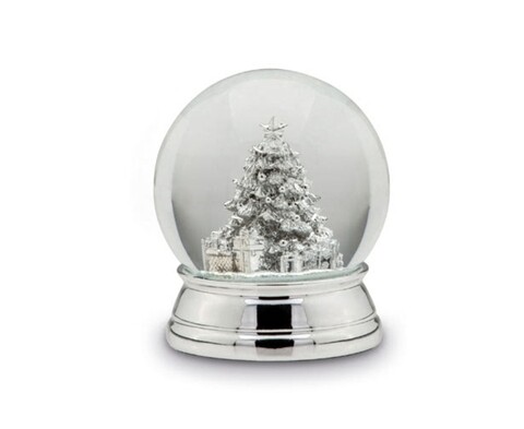 Glob de zapada, Hermann Bauer, Xmas Tree, 12 x 10 cm, polirasina, argintiu/alb