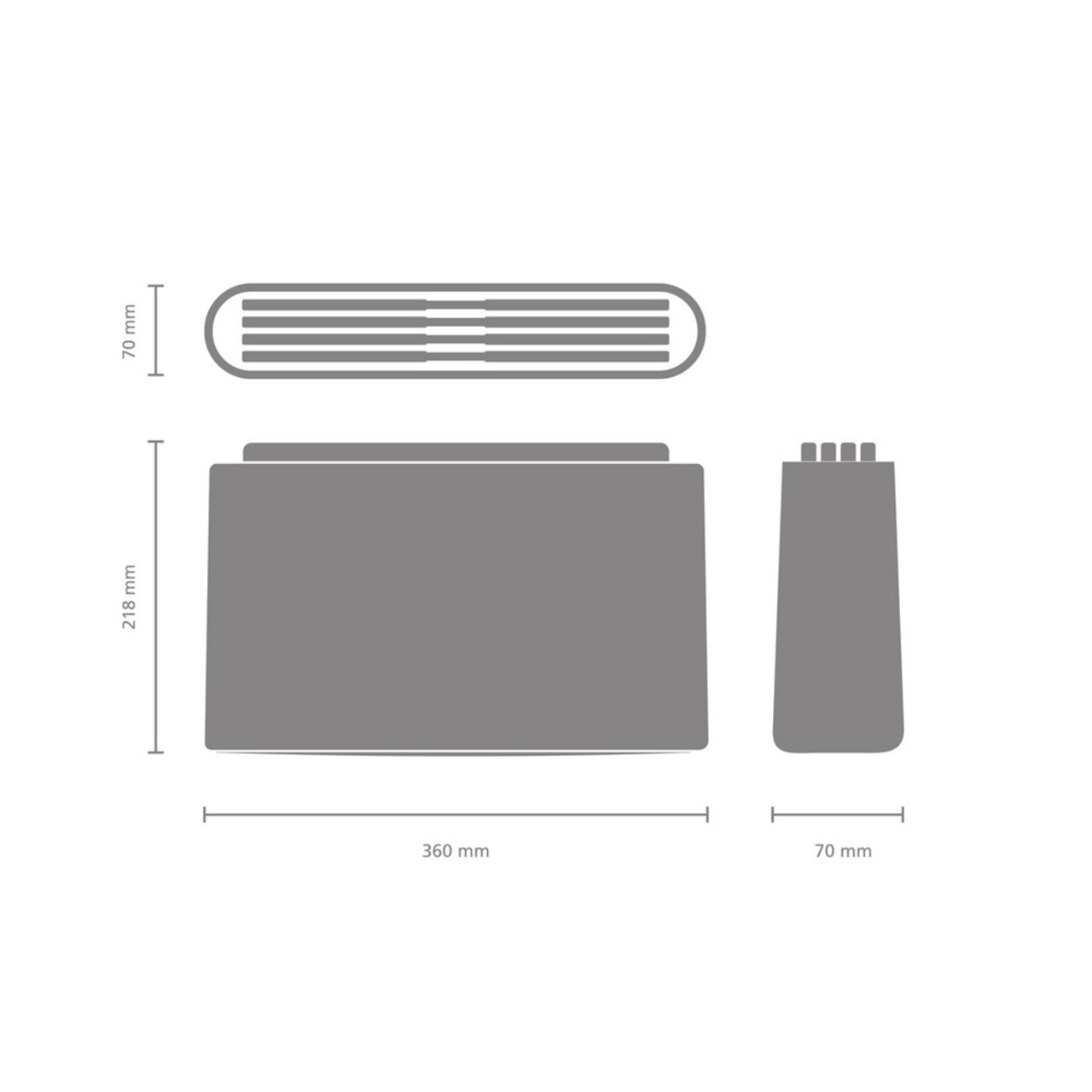 Set tocatoare 4 piese, Brabantia, Tasty+, 36x7x21.8 cm, plastic, gri inchis