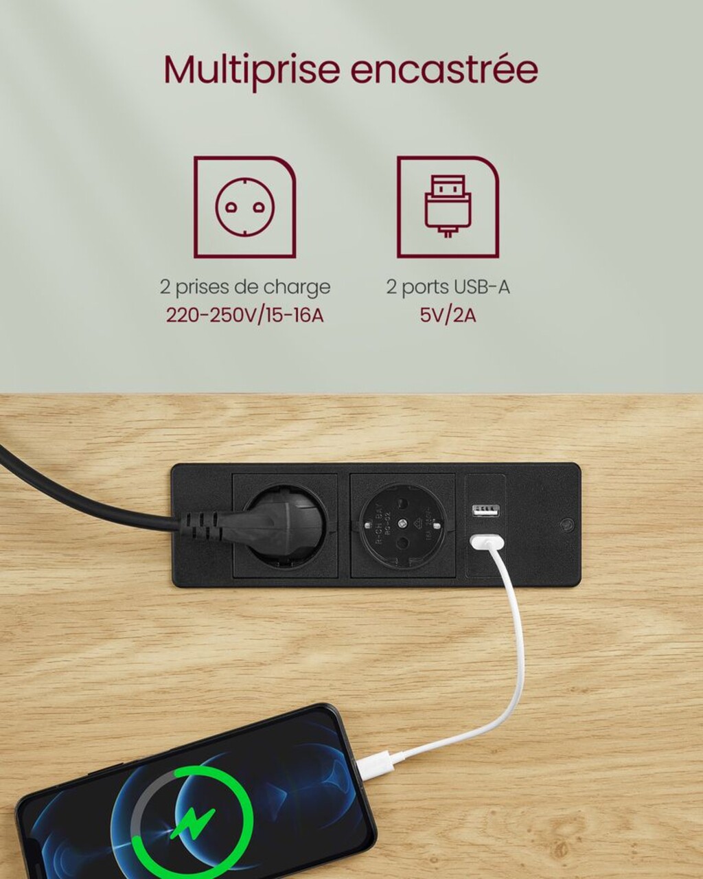 Birou electric cu inaltime ajustabila, Vasagle, 160x70x72-120 cm, PAL/otel, alb/natural - view 2