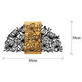 Decoratiune de perete, Flower 4, 50% lemn/50% metal , Dimensiune: 88 x 58 x 3 cm, Negru