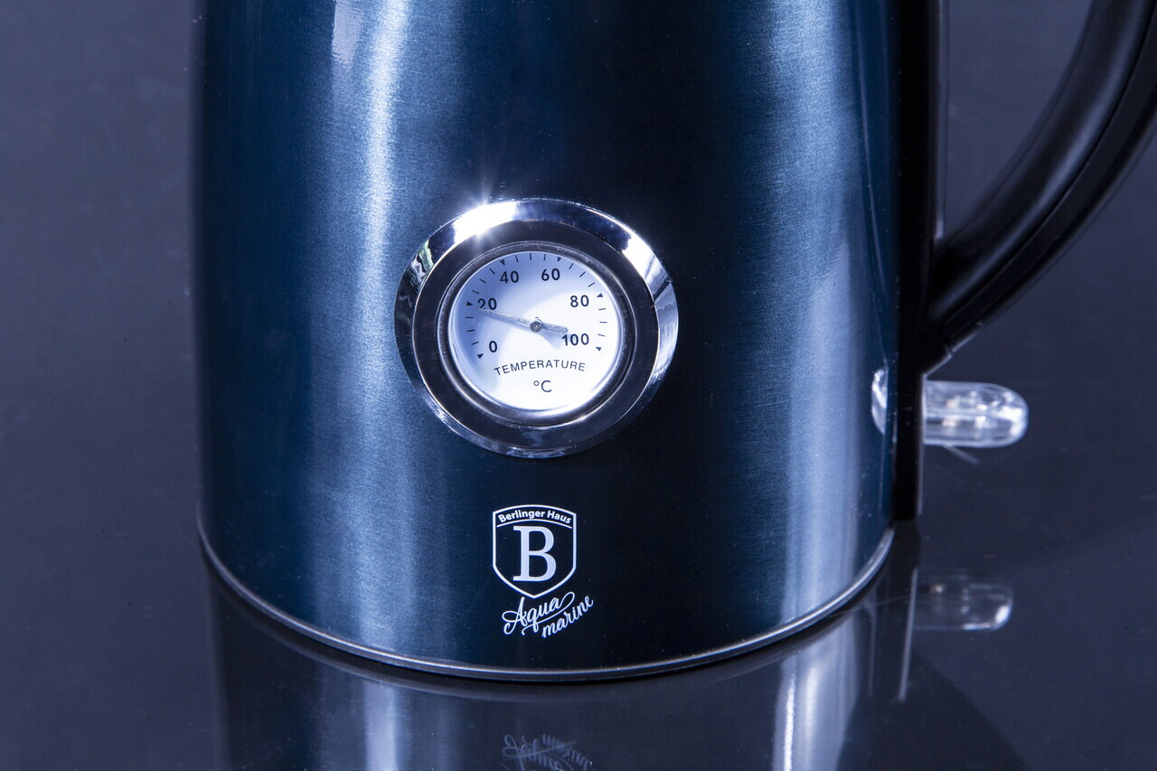 Ceainic electric cu termometru Berlinger Haus, Aquamarine, 1.7 L, inox, blue - imagine 8