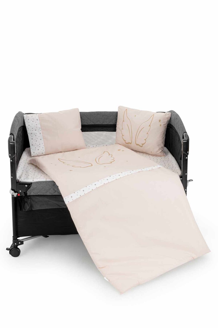 Set de dormit pentru bebelusi cu protectie laterala, Wallxpert, Park, Roz - imagine 2