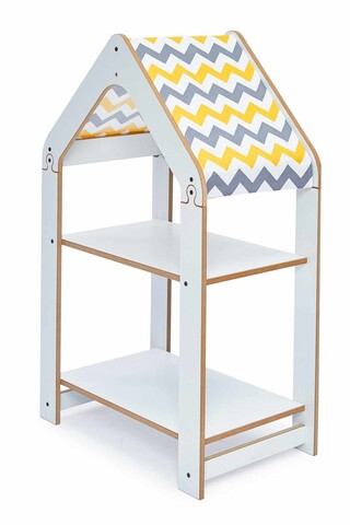 Raft universal, Hanah Home, Multipurpose Shelves 2, 50x80x30 cm, Alb / Galben