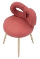 Scaunel Ilary Mini, Mauro Ferretti, 40x40x67 cm, MDF/fier/poliester, roz/auriu