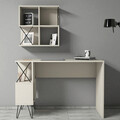 Set birou si biblioteca, Hommy Craft, Extra 2, 120x78.8x60 cm, Crem/Negru