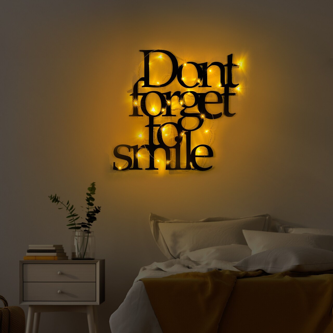 Decoratiune de perete, Dont Forget To Smile 183, Dimensiune: 67 x 70 cm, Negru - view 4