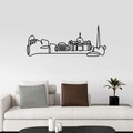 Decoratiune de perete, City, Metal, Grosime: 2 mm, Negru