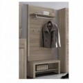 Set mobilier hol Lara I, Bedora, cuier perete si bancheta cu spatiu de depozitare