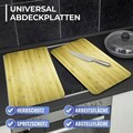 Set 2 protectii pentru aragaz Maximex, Wooden, 52x30 cm, sticla, multicolor
