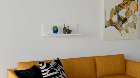 Raft de perete, puqa design, fane, 60x19.6x21.6 cm, pal, alb