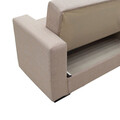 Canapea extensibila 2 locuri Vox, Pakoworld, 148x77x80 cm, textil/lemn de plop, bej