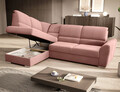 Coltar extensibil stanga 3 locuri ELTAP, LT-24NU, Siber, 270x186x93 cm, lemn/poliester, roz