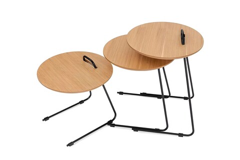 Set masute 3 piese, Howard, Metis, MDF , Natural
