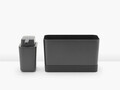 Organizator chiuveta cu dozator sapun / detergent lichid, Brabantia, SinkSide, 19x8.5x11.5 cm, plastic, gri inchis
