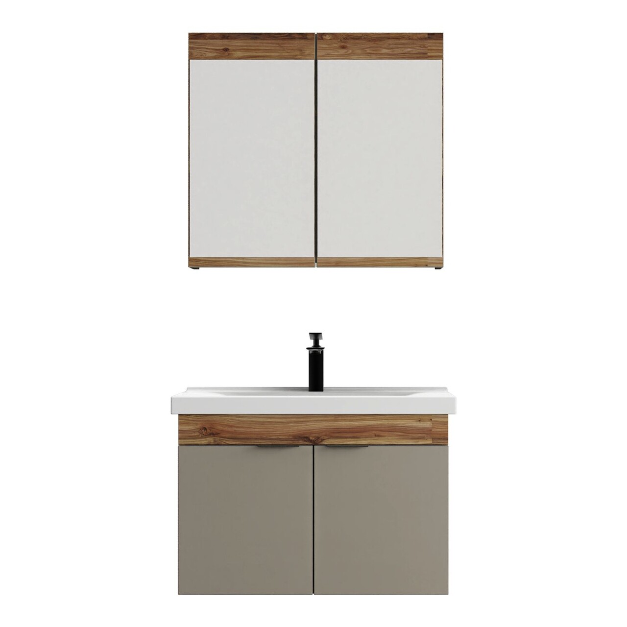 Set mobilier de baie (2 piese), Hanah Home, Carıno 80, Pin / Latte - view 6