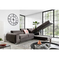 Coltar extensibil dreapta 3 locuri ELTAP, RT-04LO, Grayson, 278x205x92 cm, lemn/poliester, gri