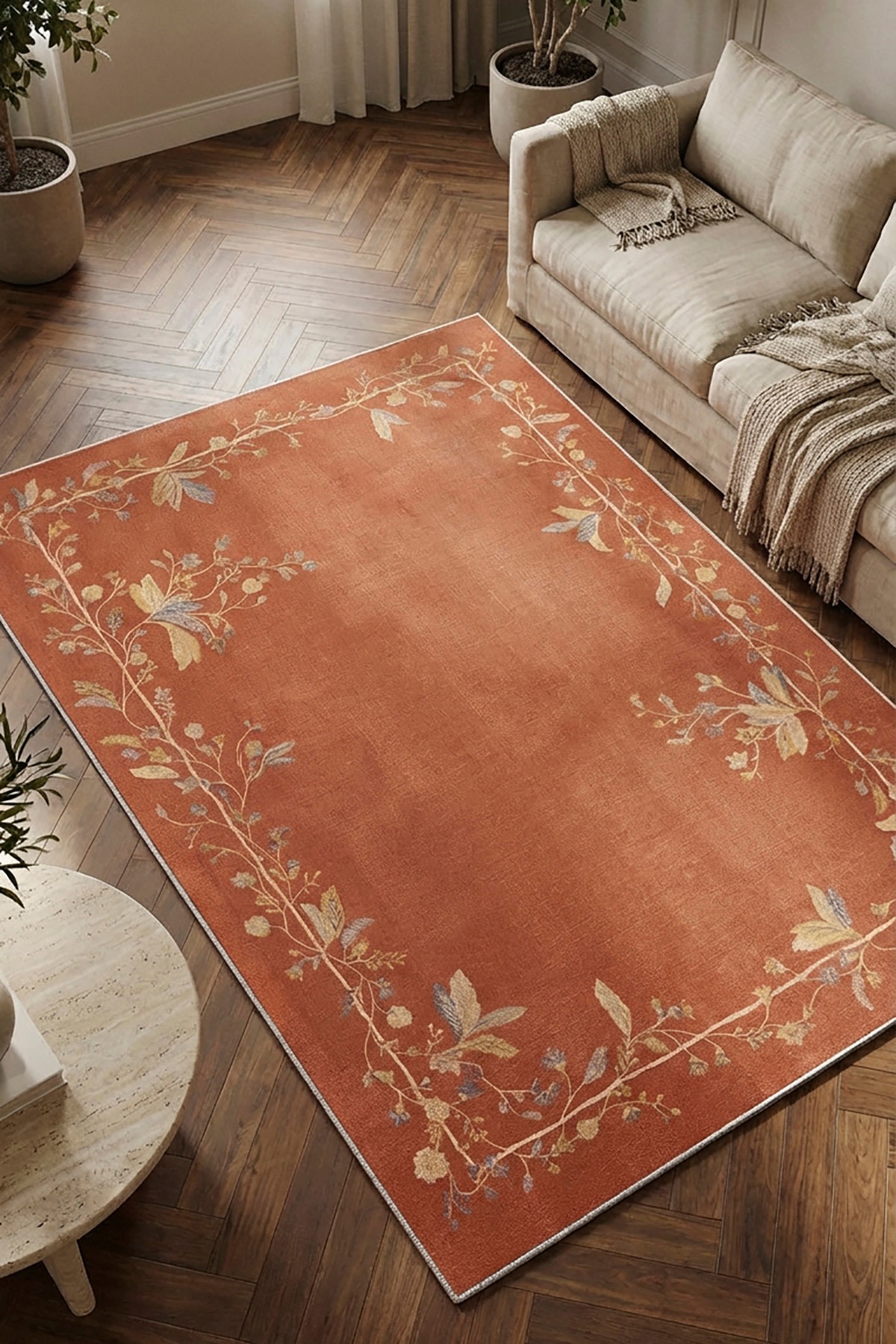Covor, DC-7536-04, 60x250 cm, Poliester, Portocaliu