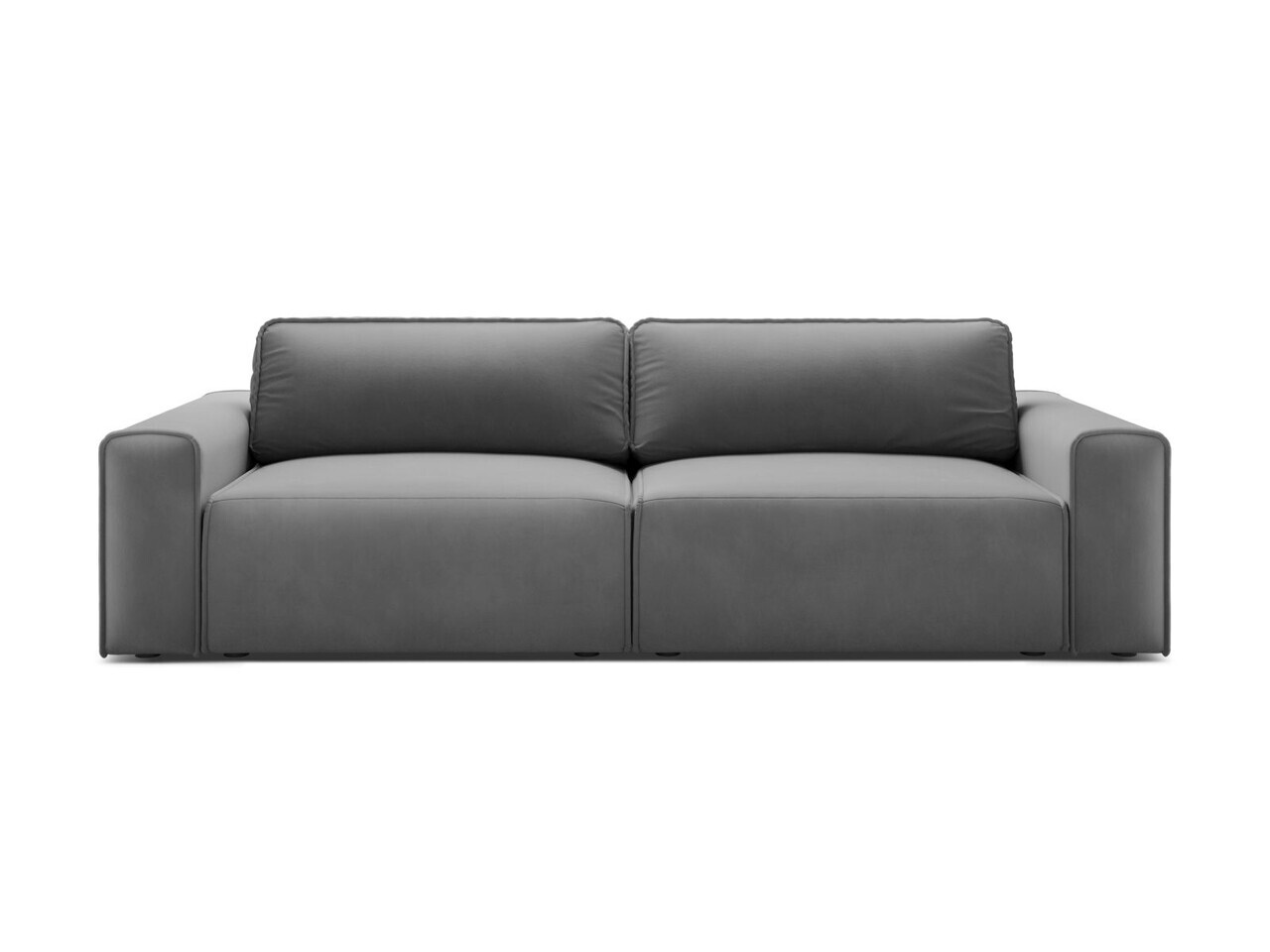 Canapea extensibila 3 locuri, Victor, Micadoni Home, 246x100x83 cm, catifea, gri