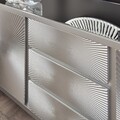 Comoda cu 2 usi + 3 sertare, Ariana, L.143 l.44 H.79, mdf/sticla, argintiu