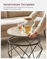 Set 2 masute de cafea, Vasagle, Vintage Flair, blat detasabil, 50x40 cm/40x36 cm, PAL/otel, gri/negru