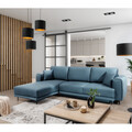 Coltar extensibil stanga 4 locuri ELTAP, LT-100VE, Dalia, 289x190x95 cm, lemn/poliester, albastru deschis