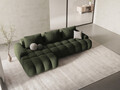 Coltar extensibil stanga 3 locuri, Linz, Cosmopolitan Design, 275x142x84 cm, catifea, verde