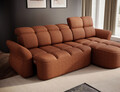 Coltar extensibil dreapta 3 locuri ELTAP, Beneth, 301x185x115 cm, lemn/poliester, caramiziu