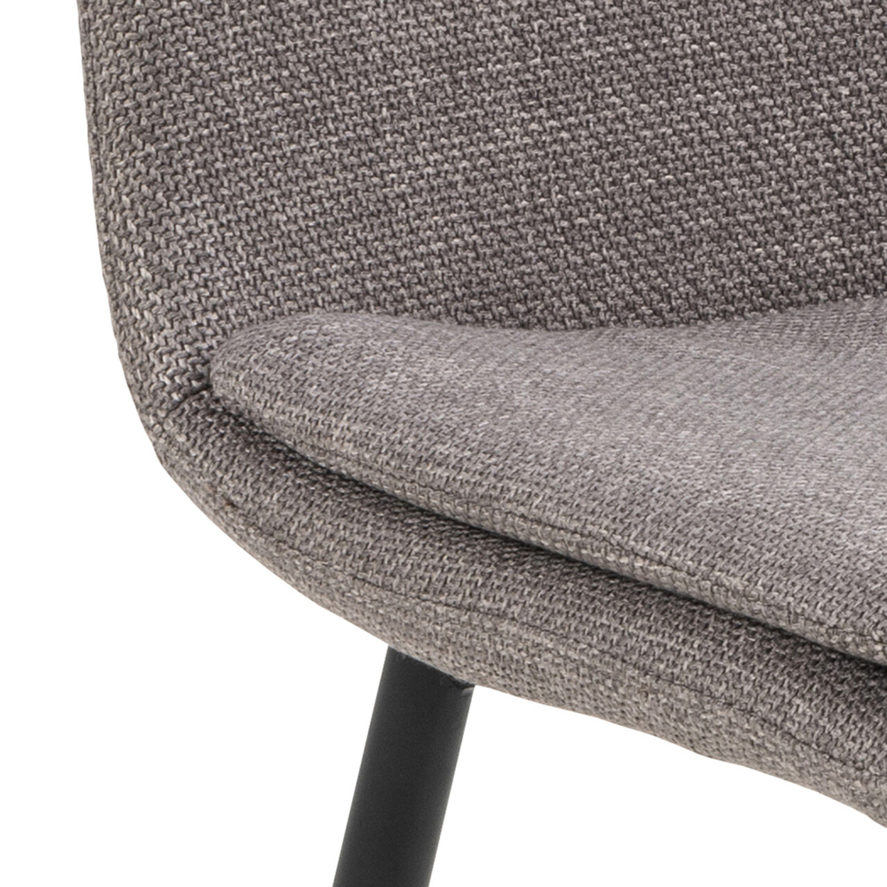 Scaun Becca, Actona, 46x55x85.5 cm, tesatura structurata/otel, gri maro deschis - view 2