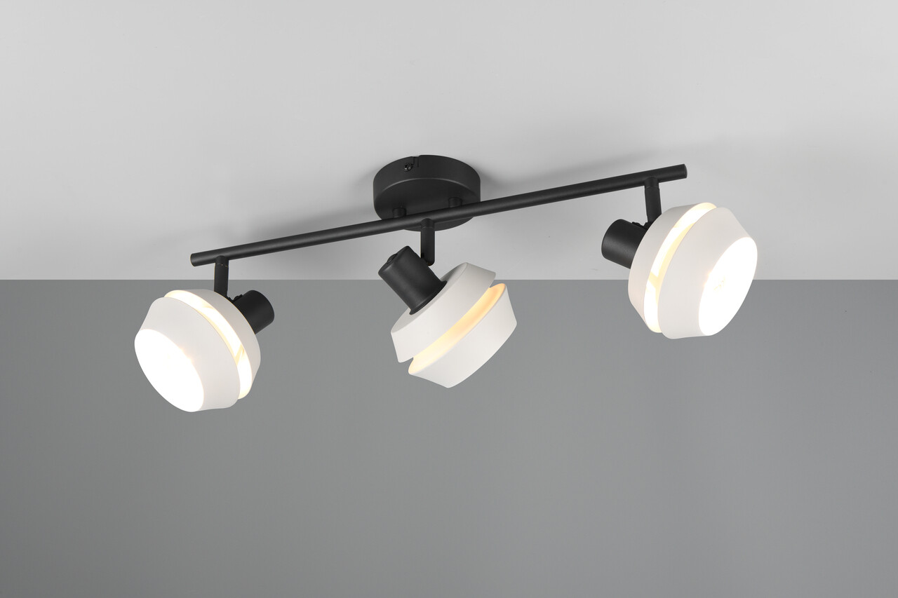 Plafoniera Isla, RL, 54.8x12x21 cm, 10W, 3x E14, metal, negru/gri