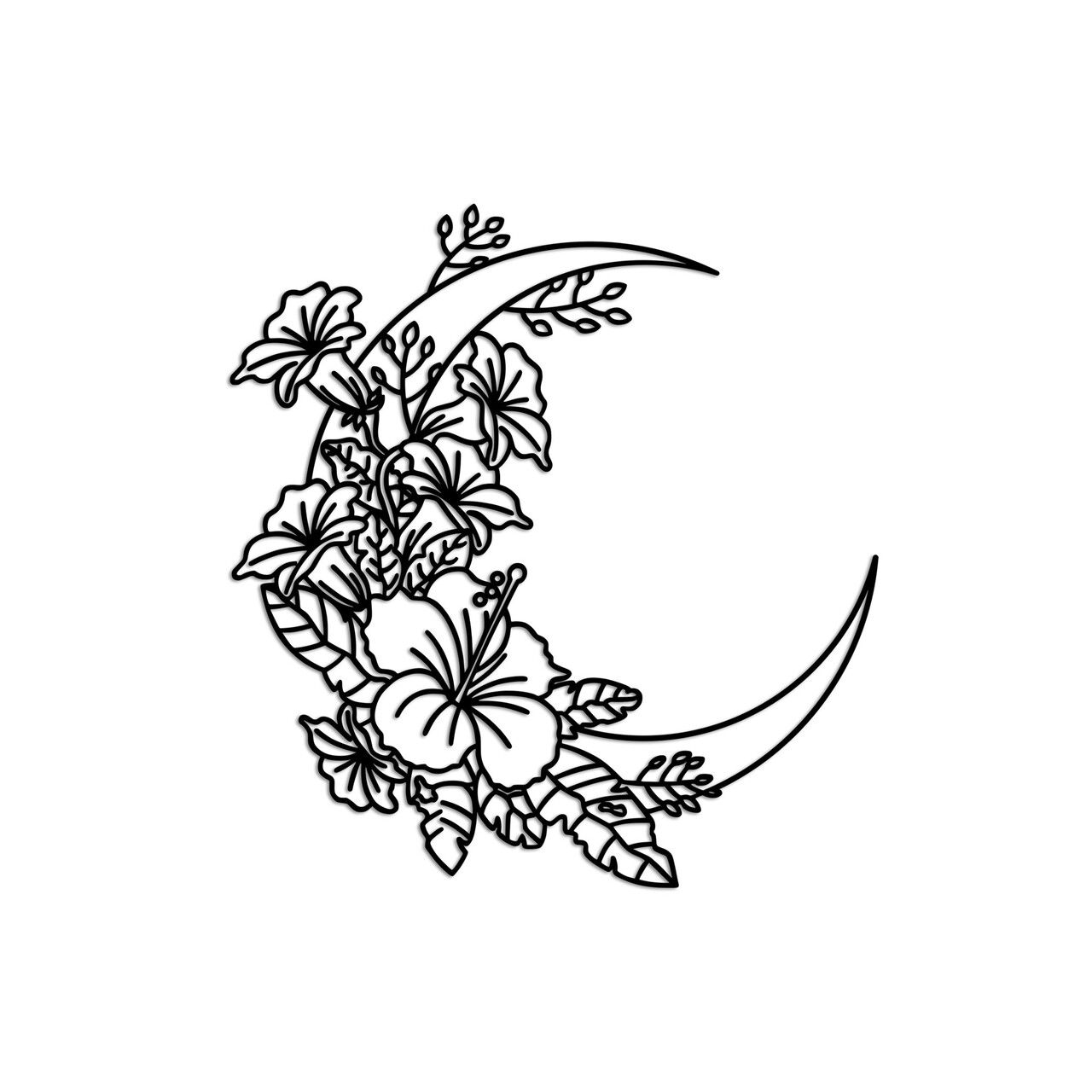 Decoratiune de perete, Flower Moon 1, Dimensiune: 50 x 47 cm, Negru - view 5