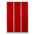 Dulap de depozitare cu incuietoare, Shelvoria, Js1018Kı, 117x170x40 cm, Otel, Gri/Roșu