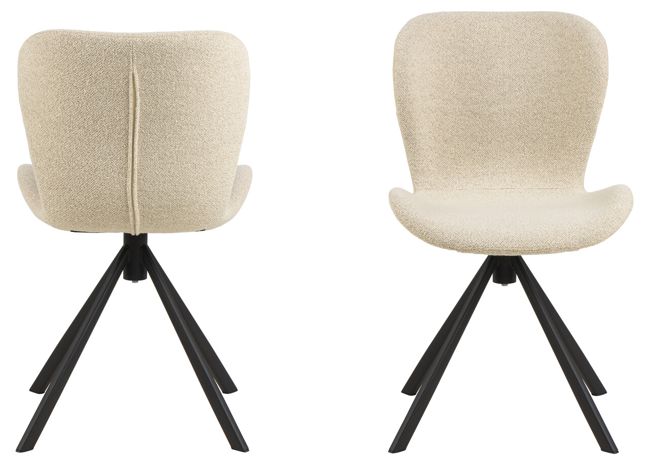 Scaun Batilda -A1, Actona, 46.5x53x81 cm, rotativ, tesatura Boucle/otel, crem - view 9