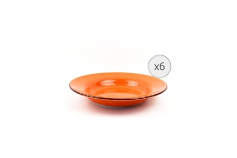Set 6 farfurii pentru paste gala orange, heinner, Ø22 cm, ceramica, portocaliu
