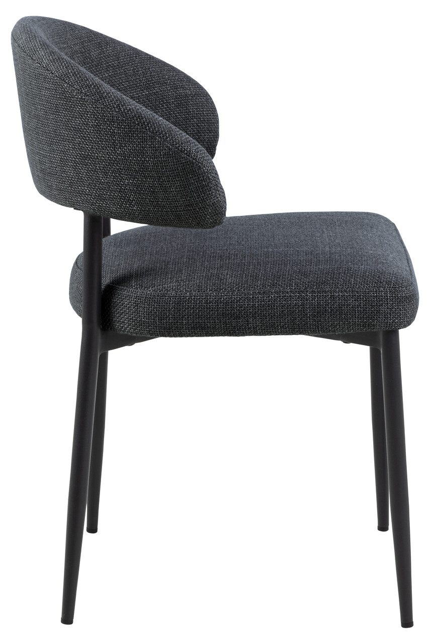 Scaun Edina, Actona, 56x55x77 cm, tesatura structurata/otel, gri inchis - view 7