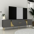 Comoda TV, Olivia, Dekop2, Antracit / Aur