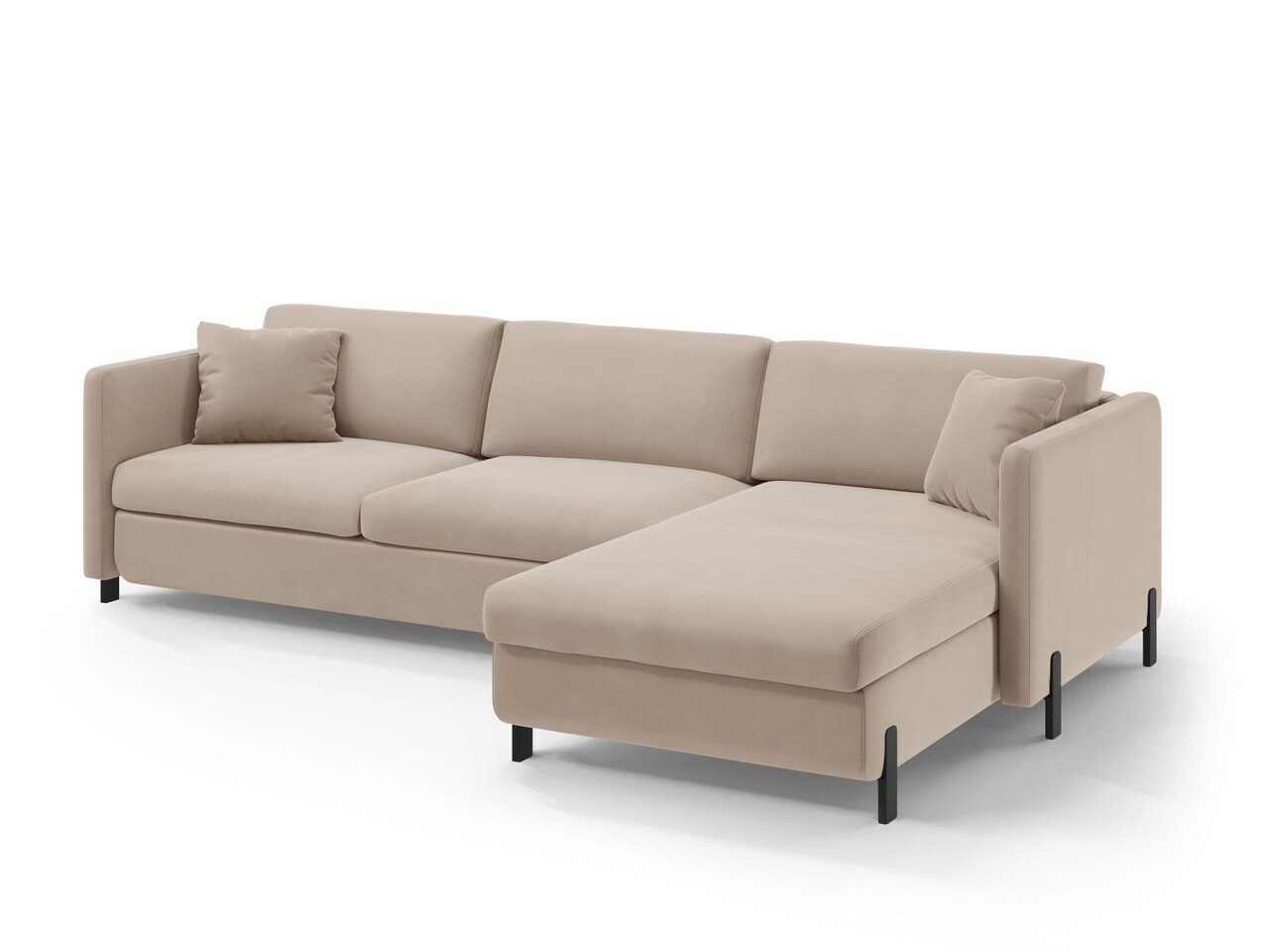 Coltar extensibil dreapta 5 locuri, Gloria, Micadoni Home, 286x170x88 cm, catifea, bej — imaginea 5