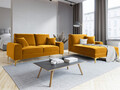 Canapea, Madara, Mazzini Sofas, 2 locuri, gold legs, 172x102x90 cm, catifea, galben