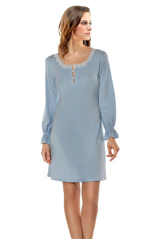 Camasa de noapte, 995mre1435 - s/m, miorre, viscoza, albastru