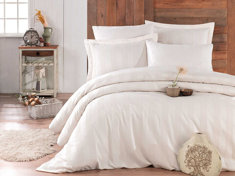 Set cuverturi duble din satin Wafel, Wafel - Cream, Hobby, Bumbac Satinat