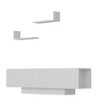 Comoda TV cu 2 rafturi Ekol, Decorotika, 150x31,5x40 cm, alb