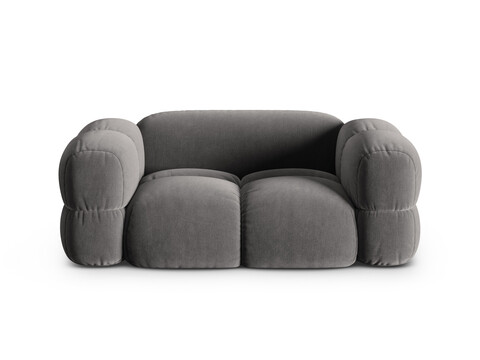 Canapea 2 locuri, Loretto, Cosmopolitan Design, 180x100x68 cm, catifea, gri