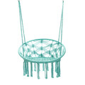 Leagan gradina/terasa Circle Doira, Homla, 82x60x115-138 cm, bumbac/poliester, turcoaz