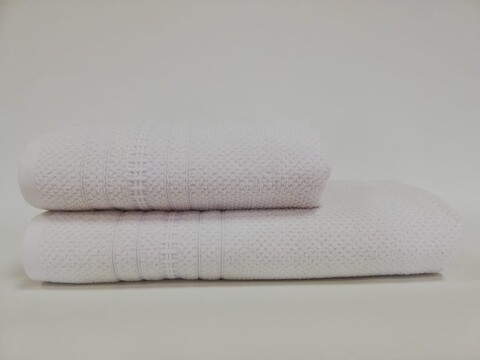 Set 2 prosoape de baie HT.JDY.002, Class, 100% bumbac, alb