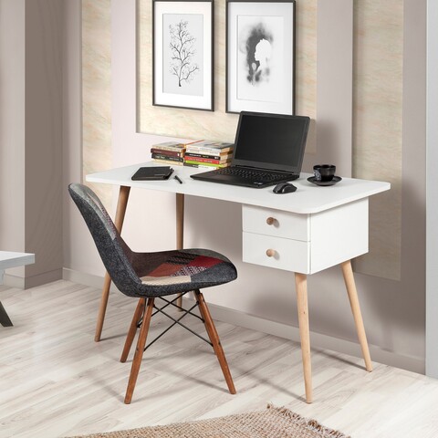 Birou balbina, vella, 120x60x77 cm, pal, alb