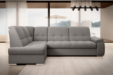 Coltar extensibil stanga 3 locuri ELTAP, LT-04LO, Sado, 272x192x95 cm, lemn/poliester, gri