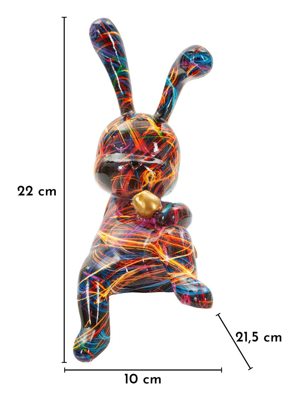 Decoratiune, Mauro Ferretti, Rabbit Psyco -B, 21.5x10x22 cm, polirasina, multicolor - imagine 7