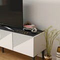 Comoda TV, Olivia, Draw, 154x45x37 cm, PAL, Alb/Negru