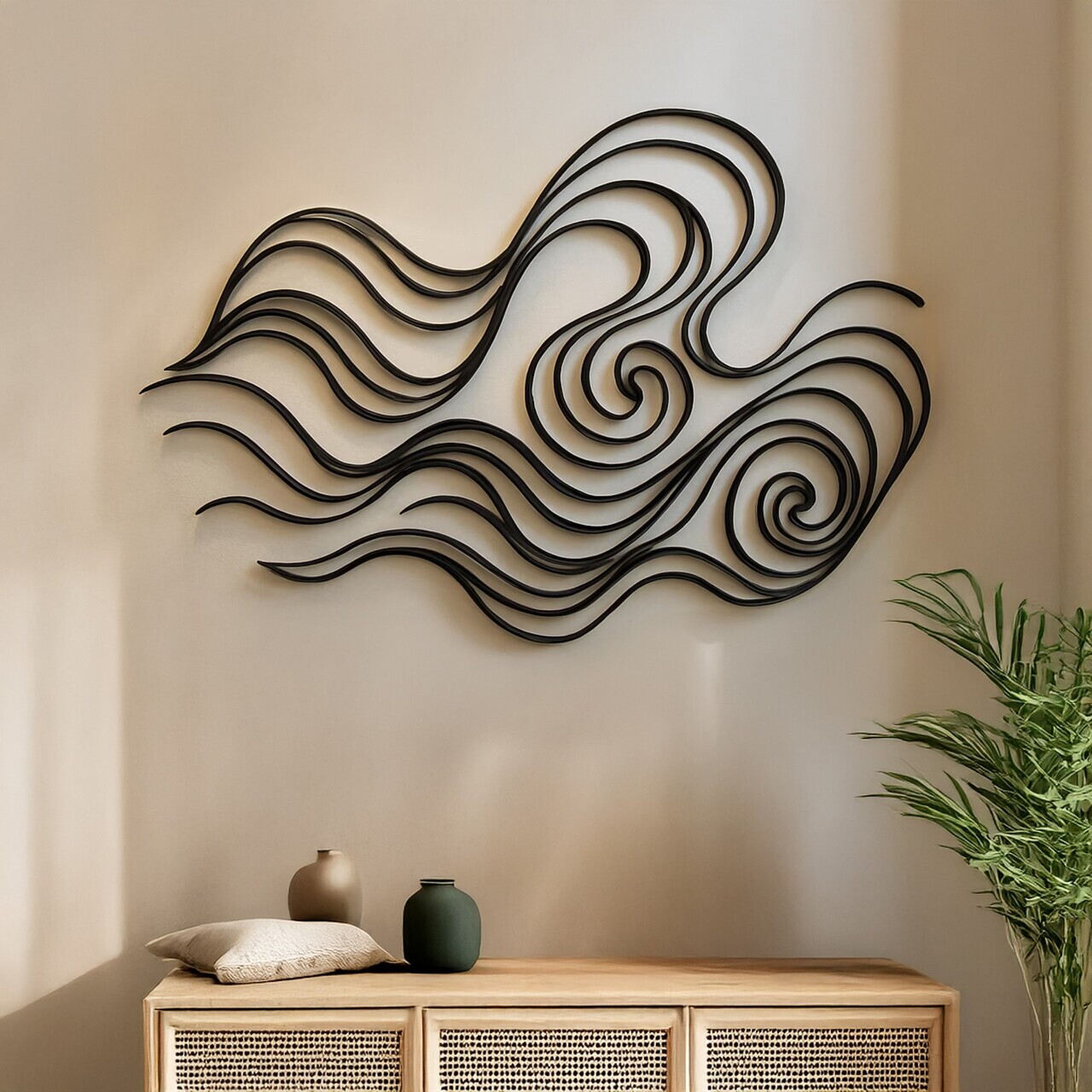 Decoratiune de perete, DCV-1004-MT, Dimensiune: 60 x 40 cm, Negru