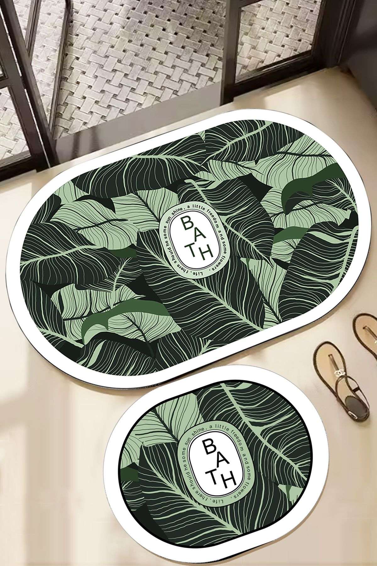 Set covorase de baie, L'essentiel Maison, Aleas, Verde