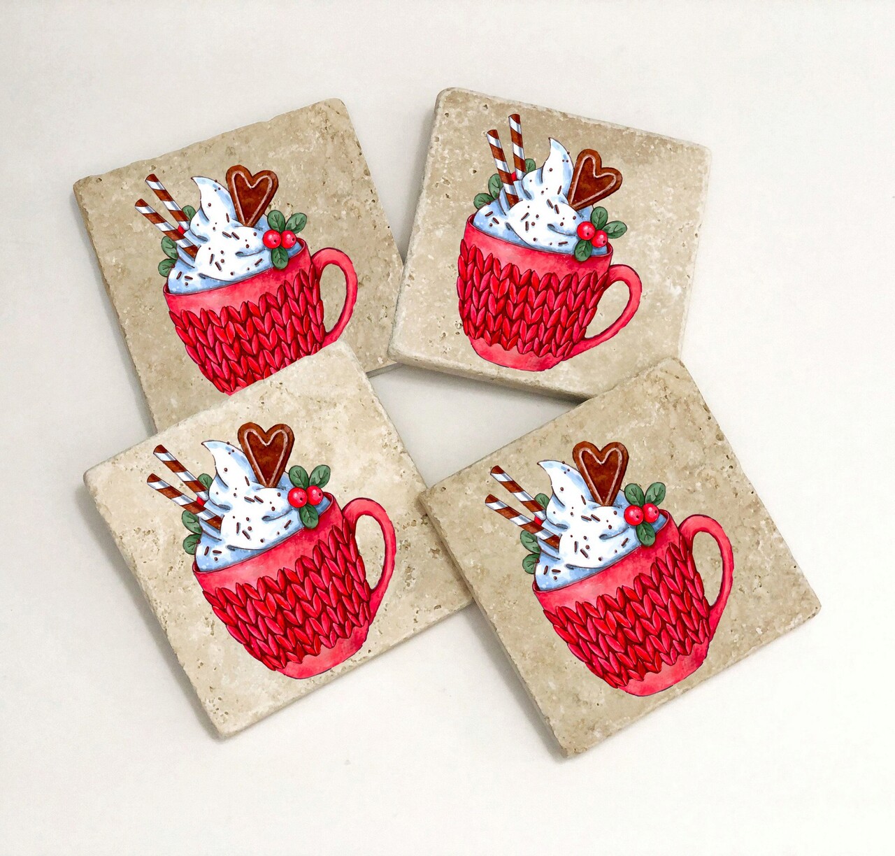Set suporturi de pahare, Hermia, 366TYR1214, 10 x 10 x 1 cm, 4 piese, Multicolor - view 2
